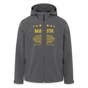BADEMEISTER - Recycelte Männer Softshell-Jacke von Stanley/Stella - Anthrazit - Vorne - AI Model Male 185 light (185cm)