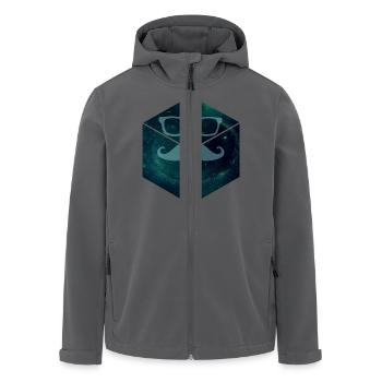 Mustache in Space - Recycelte Männer Softshell-Jacke von Stanley/Stella - Anthrazit - Vorne - AI Model Male 185 light (185cm)