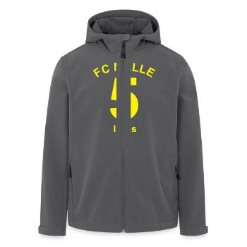 Cerveza - muy bien - FC Malle Rückennummer - Recycelte Männer Softshell-Jacke von Stanley/Stella - Anthrazit - Vorne - AI Model Male 185 light (185cm)