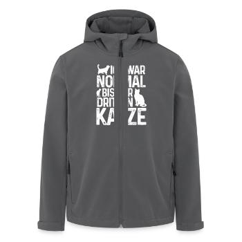 Ich war normal bis zur dritten Katze - Recycelte Männer Softshell-Jacke von Stanley/Stella - Anthrazit - Vorne - AI Model Male 185 light (185cm)
