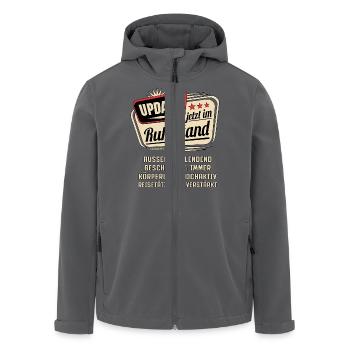 Update im Ruhestand. Blendend hochaktiv 60ter - Recycelte Männer Softshell-Jacke von Stanley/Stella - Anthrazit - Vorne - AI Model Male 185 light (185cm)