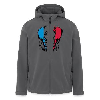 Frankreich-Flagge rugby2 Körper Muskel - Recycelte Männer Softshell-Jacke von Stanley/Stella - Anthrazit - Vorne - AI Model Male 185 light (185cm)
