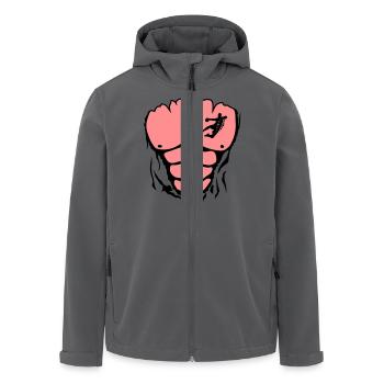 Handball-Körper Muskelfaserriss muskulösen Körper - Recycelte Männer Softshell-Jacke von Stanley/Stella - Anthrazit - Vorne - AI Model Male 185 light (185cm)