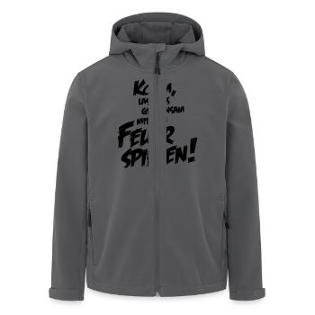 Mit dem Feuer spielen - Recycelte Männer Softshell-Jacke von Stanley/Stella - Anthrazit - Vorne - AI Model Male 185 light (185cm)