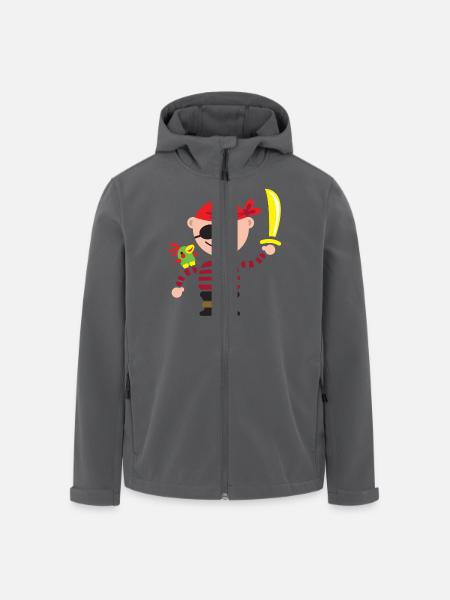 kleiner Pirat mit Papagei - Recycelte Männer Softshell-Jacke von Stanley/Stella - Anthrazit