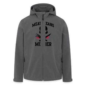 Meat means murder - Fleisch bedeutet Mörder - Recycelte Männer Softshell-Jacke von Stanley/Stella - Anthrazit - Vorne - AI Model Male 185 light (185cm)