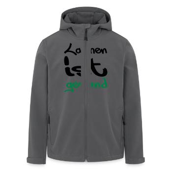 lachen ist gesund - Recycelte Männer Softshell-Jacke von Stanley/Stella - Anthrazit - Vorne - AI Model Male 185 light (185cm)