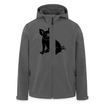 Schwein - Recycelte Männer Softshell-Jacke von Stanley/Stella - Anthrazit - Vorne - AI Model Male 185 light (185cm)