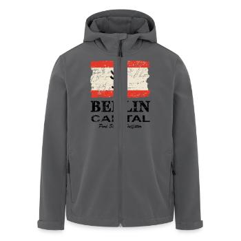 Berlin Vintage Flag - Recycelte Männer Softshell-Jacke von Stanley/Stella - Anthrazit - Vorne - AI Model Male 185 light (185cm)