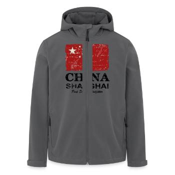 China Vintage Flag - Recycelte Männer Softshell-Jacke von Stanley/Stella - Anthrazit - Vorne - AI Model Male 185 light (185cm)