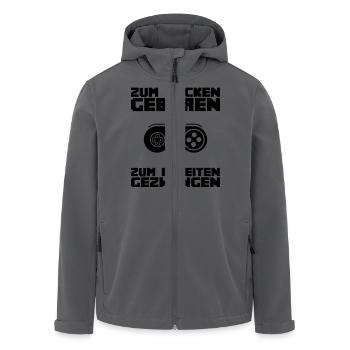 Zum Zocken geboren ... - Recycelte Männer Softshell-Jacke von Stanley/Stella - Anthrazit - Vorne - AI Model Male 185 light (185cm)