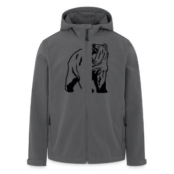 Grizzly - Bear - Bär - Recycelte Männer Softshell-Jacke von Stanley/Stella - Anthrazit - Vorne - AI Model Male 185 light (185cm)