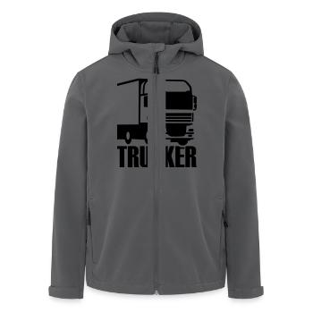 Trucker - Recycelte Männer Softshell-Jacke von Stanley/Stella - Anthrazit - Vorne - AI Model Male 185 light (185cm)