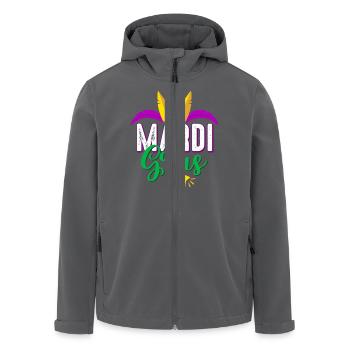 Mardi Gras 2018 - Karneval - Fetter Dienstag -Fest - Recycelte Männer Softshell-Jacke von Stanley/Stella - Anthrazit - Vorne - AI Model Male 185 light (185cm)