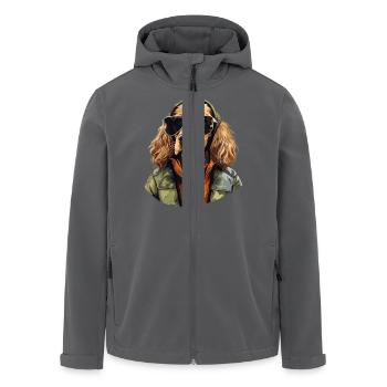 Schlappohren Club | Cocker Spaniel Grafik - Recycelte Männer Softshell-Jacke von Stanley/Stella - Anthrazit - Vorne - AI Model Male 185 light (185cm)