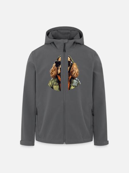 Schlappohren Club | Cocker Spaniel Grafik - Recycelte Männer Softshell-Jacke von Stanley/Stella - Anthrazit