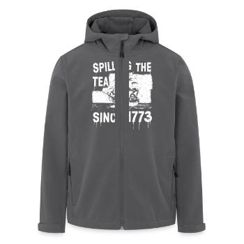 Tee verschütten seit 1773 – Humorvolle Geschichte - Recycelte Männer Softshell-Jacke von Stanley/Stella - Anthrazit - Vorne - AI Model Male 185 light (185cm)