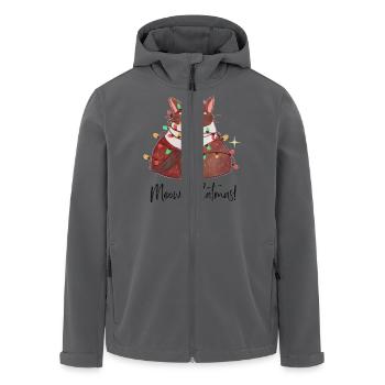 Meowy Catmes– Lustiges Katzen-Weihnachtsdesign - Recycelte Männer Softshell-Jacke von Stanley/Stella - Anthrazit - Vorne - AI Model Male 185 light (185cm)