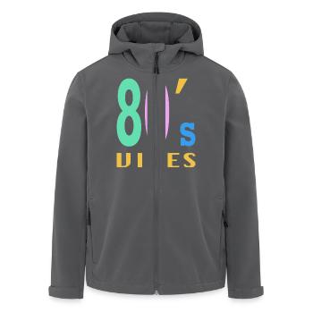 80s 80er Party Spruch Geschenk - Recycelte Männer Softshell-Jacke von Stanley/Stella - Anthrazit - Vorne - AI Model Male 185 light (185cm)
