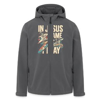 Rhythmus für den Glauben - Recycelte Männer Softshell-Jacke von Stanley/Stella - Anthrazit - Vorne - AI Model Male 185 light (185cm)
