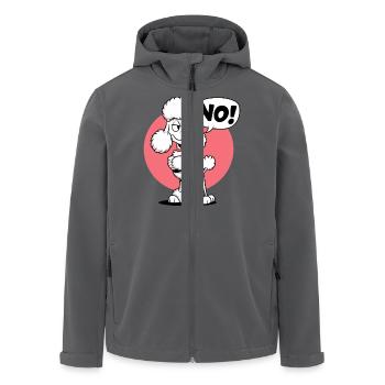 Pudel sagt: "Nein! - Recycelte Männer Softshell-Jacke von Stanley/Stella - Anthrazit - Vorne - AI Model Male 185 light (185cm)
