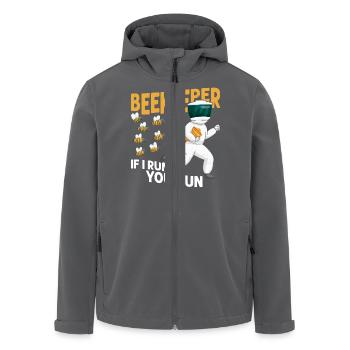Beekeeper If I Run, You Run Beekeeping Apiarist - Recycelte Männer Softshell-Jacke von Stanley/Stella - Anthrazit - Vorne - AI Model Male 185 light (185cm)
