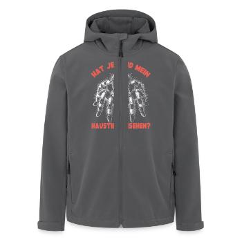 Vogelspinne Tarantel und lustiger Spinnenspruch - Recycelte Männer Softshell-Jacke von Stanley/Stella - Anthrazit - Vorne - AI Model Male 185 light (185cm)