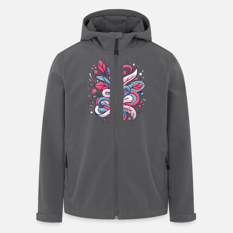 Abstract Floral Pattern - Men’s Recycled Softshell Jacket by Stanley/Stella - anthracite