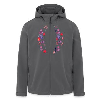 Personalisierter Blumenbrief o - Geschenkidee - Recycelte Männer Softshell-Jacke von Stanley/Stella - Anthrazit - Vorne - AI Model Male 185 light (185cm)