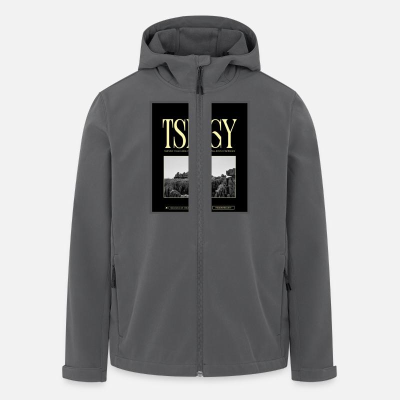 Tsingy de Bemaraha N°02 - Veste softshell homme en polyester recyclé Stanley/Stella - charbon