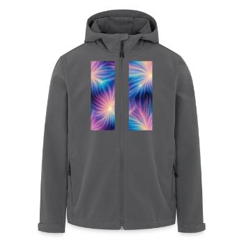 Bunte kosmische Explosionen - Recycelte Männer Softshell-Jacke von Stanley/Stella - Anthrazit - Vorne - AI Model Male 185 light (185cm)