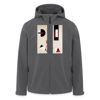 Abstrakte geometrische Komposition - Recycelte Männer Softshell-Jacke von Stanley/Stella - Anthrazit - Vorne - AI Model Male 185 light (185cm)