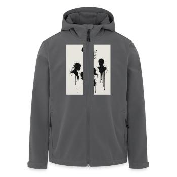 Schwarze Silhouetten mit Farbspritzer-Effekt - Recycelte Männer Softshell-Jacke von Stanley/Stella - Anthrazit - Vorne - AI Model Male 185 light (185cm)