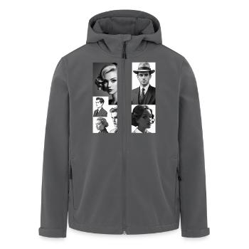 Retro-Frisuren und Kleidung - Recycelte Männer Softshell-Jacke von Stanley/Stella - Anthrazit - Vorne - AI Model Male 185 light (185cm)