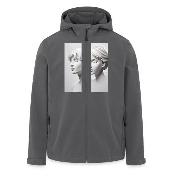 Silhouetten aus Papier - Recycelte Männer Softshell-Jacke von Stanley/Stella - Anthrazit - Vorne - AI Model Male 185 light (185cm)