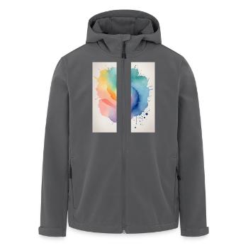 Abstraktes Aquarell in Spiralform - Recycelte Männer Softshell-Jacke von Stanley/Stella - Anthrazit - Vorne - AI Model Male 185 light (185cm)