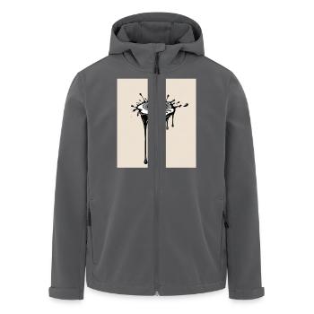 Ein Tropfen schwarze Farbe - Recycelte Männer Softshell-Jacke von Stanley/Stella - Anthrazit - Vorne - AI Model Male 185 light (185cm)