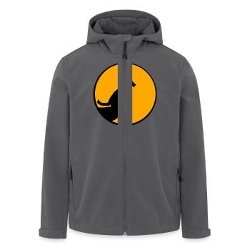 Hund Mond Wolf Klippe Nacht Sonne Silhouette Berg - Recycelte Männer Softshell-Jacke von Stanley/Stella - Anthrazit - Vorne - AI Model Male 185 light (185cm)