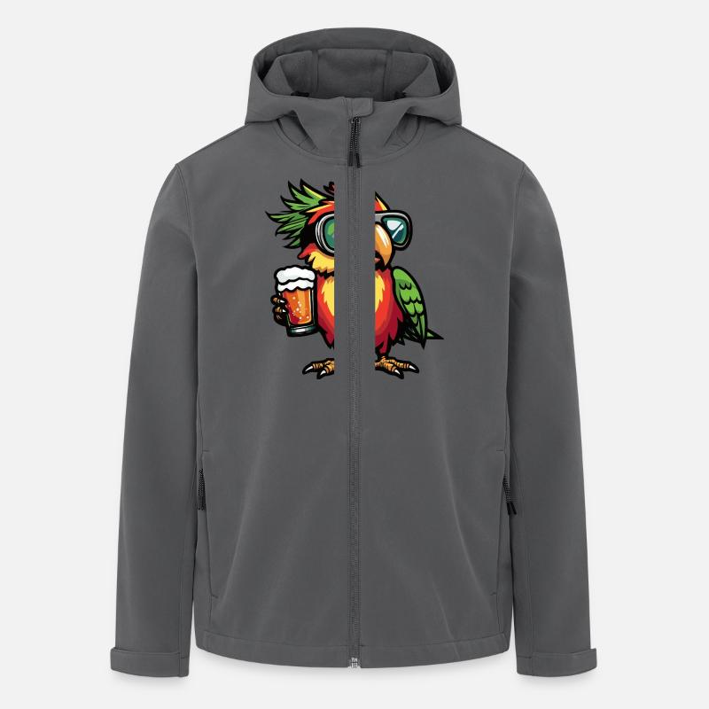 Papagai Après-Ski Bière Bande dessinée - Veste softshell homme en polyester recyclé Stanley/Stella - charbon