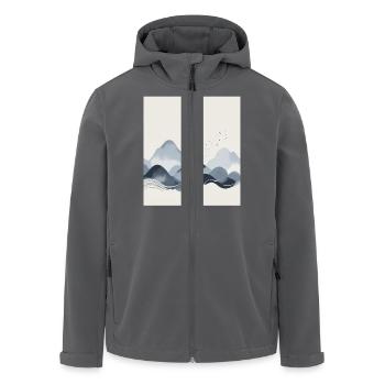 Abstrakte Berge - Recycelte Männer Softshell-Jacke von Stanley/Stella - Anthrazit - Vorne - AI Model Male 185 light (185cm)