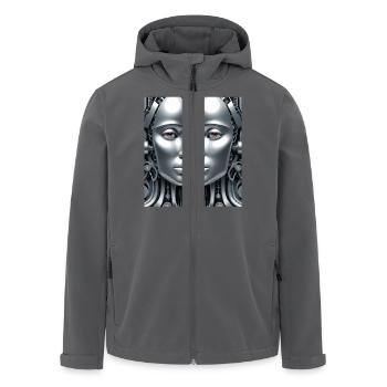 Robotergestützte mechanische Fläche - Recycelte Männer Softshell-Jacke von Stanley/Stella - Anthrazit - Vorne - AI Model Male 185 light (185cm)