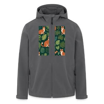 A fox among the leaves - Men’s Recycled Softshell Jacket by Stanley/Stella - anthracite - Front - AI Model Male 185 light (185cm)