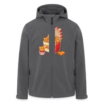 Kitten Nuggets Fast Food Cat - Men’s Recycled Softshell Jacket by Stanley/Stella - anthracite - Front - AI Model Male 185 light (185cm)
