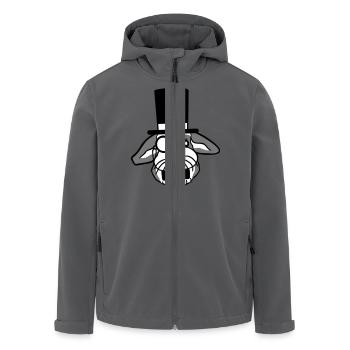 Herr Hase Gentleman Zylinder Hut Monokel Brille - Recycelte Männer Softshell-Jacke von Stanley/Stella - Anthrazit - Vorne - AI Model Male 185 light (185cm)