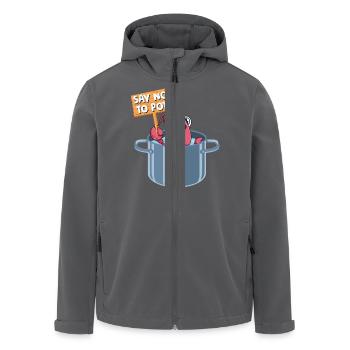 Say No To Pot Shrimp Lover Seafood - Recycelte Männer Softshell-Jacke von Stanley/Stella - Anthrazit - Vorne - AI Model Male 185 light (185cm)