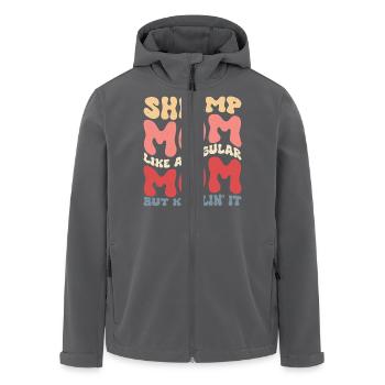 Shrimp Mom Krillin' It Shrimp Lover Seafood - Recycelte Männer Softshell-Jacke von Stanley/Stella - Anthrazit - Vorne - AI Model Male 185 light (185cm)