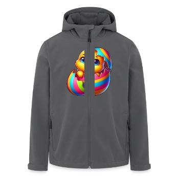 Süßes Küken Cartoon Buntes Osterei Schlüpfen - Recycelte Männer Softshell-Jacke von Stanley/Stella - Anthrazit - Vorne - AI Model Male 185 light (185cm)