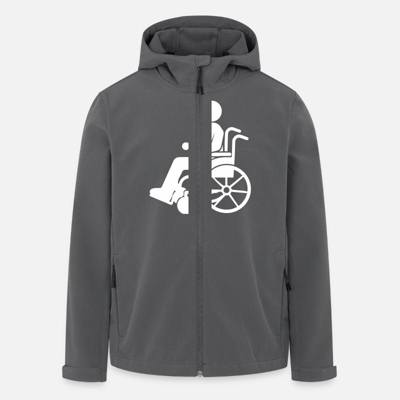 Mann im Rollstuhl Barrierefreiheit - Recycelte Männer Softshell-Jacke von Stanley/Stella - Anthrazit