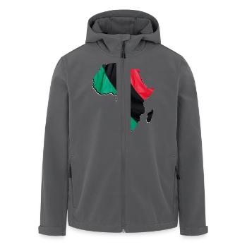 Pan Afrika Flagge in der Afrika Landkarte - Recycelte Männer Softshell-Jacke von Stanley/Stella - Anthrazit - Vorne - AI Model Male 185 light (185cm)