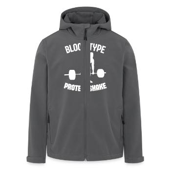 Blutgruppe Protein Shake Lustiges Fitnessstudio - Recycelte Männer Softshell-Jacke von Stanley/Stella - Anthrazit - Vorne - AI Model Male 185 light (185cm)